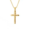 A popular cross-shaped simple geometric pendant necklace for cross-border European and American trade, suitable for both men and women with color-preserving electroplated copper necklaces Item Picture